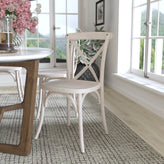 2-Pack Advantage Hand Stained White Resin X-Back Chair