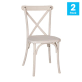 2-Pack Advantage Hand Stained White Resin X-Back Chair
