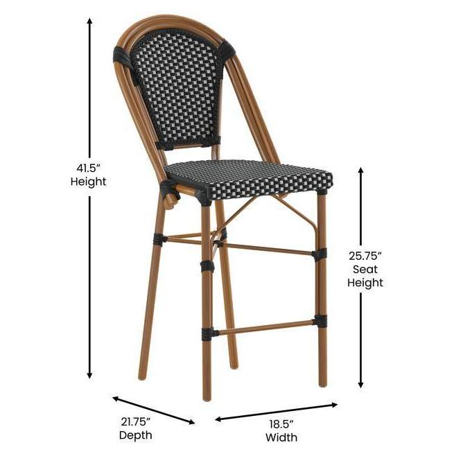 Bordeaux Outdoor Commercial French Bistro Stacking Counter Height Stools