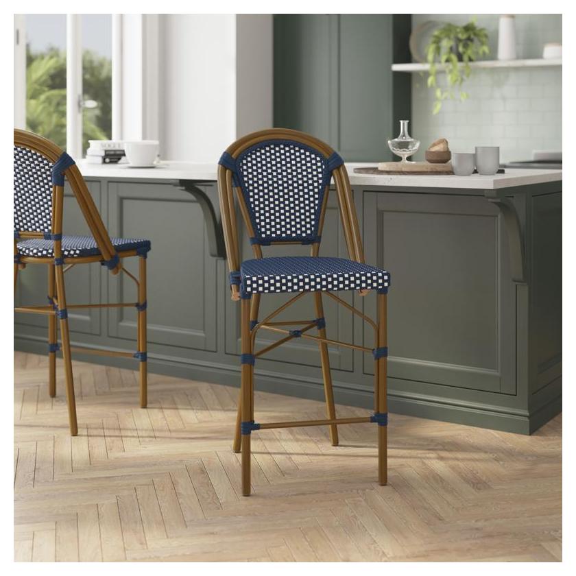 Bordeaux Outdoor Commercial French Bistro Stacking Counter Height Stools