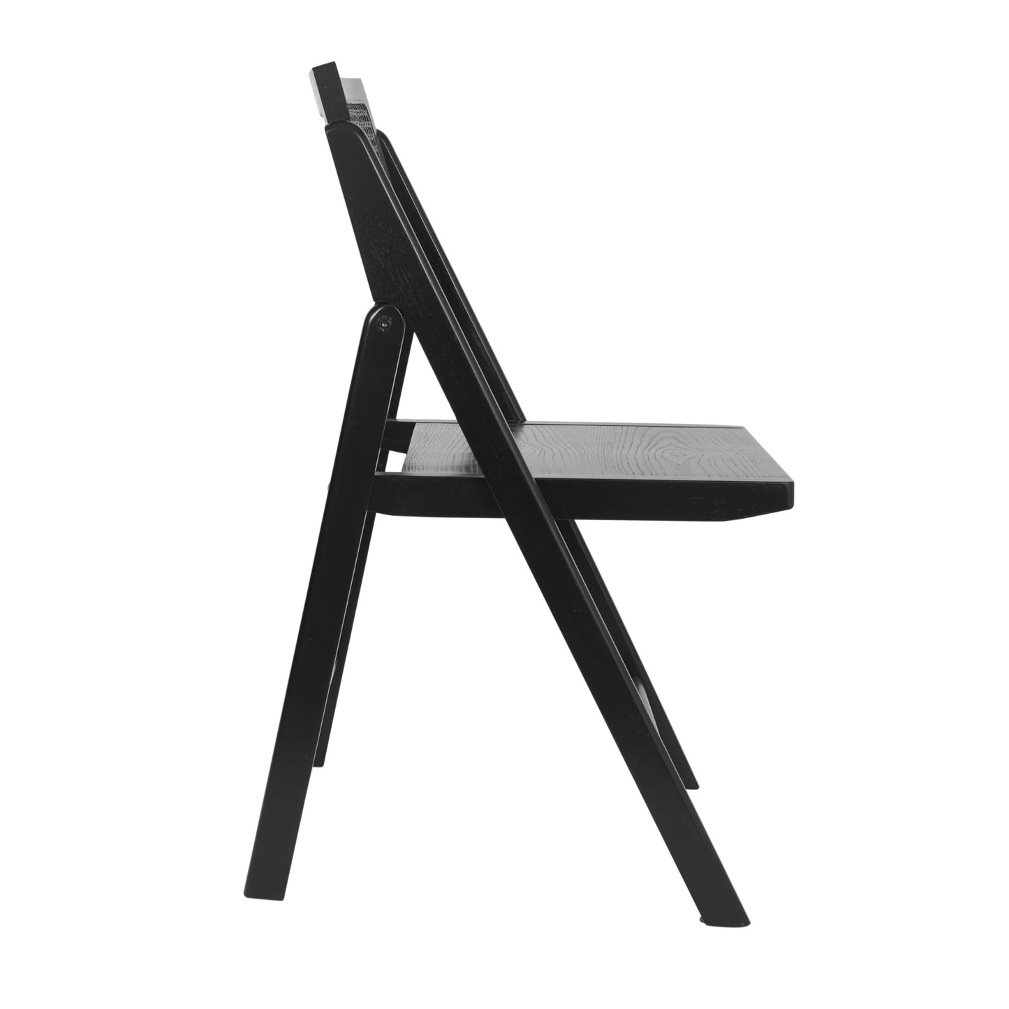 Galene Set of 2 Cane Rattan Folding Chairs with Solid Wood Frame and Seat and Ventilated Back, Perfect for Events or Additional Seating, Natural/Black