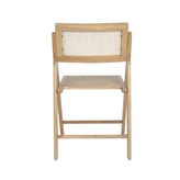 Galene Set of 2 Cane Rattan Folding Chairs with Solid Wood Frame and Seat and Ventilated Back, Perfect for Events or Additional Seating, Natural