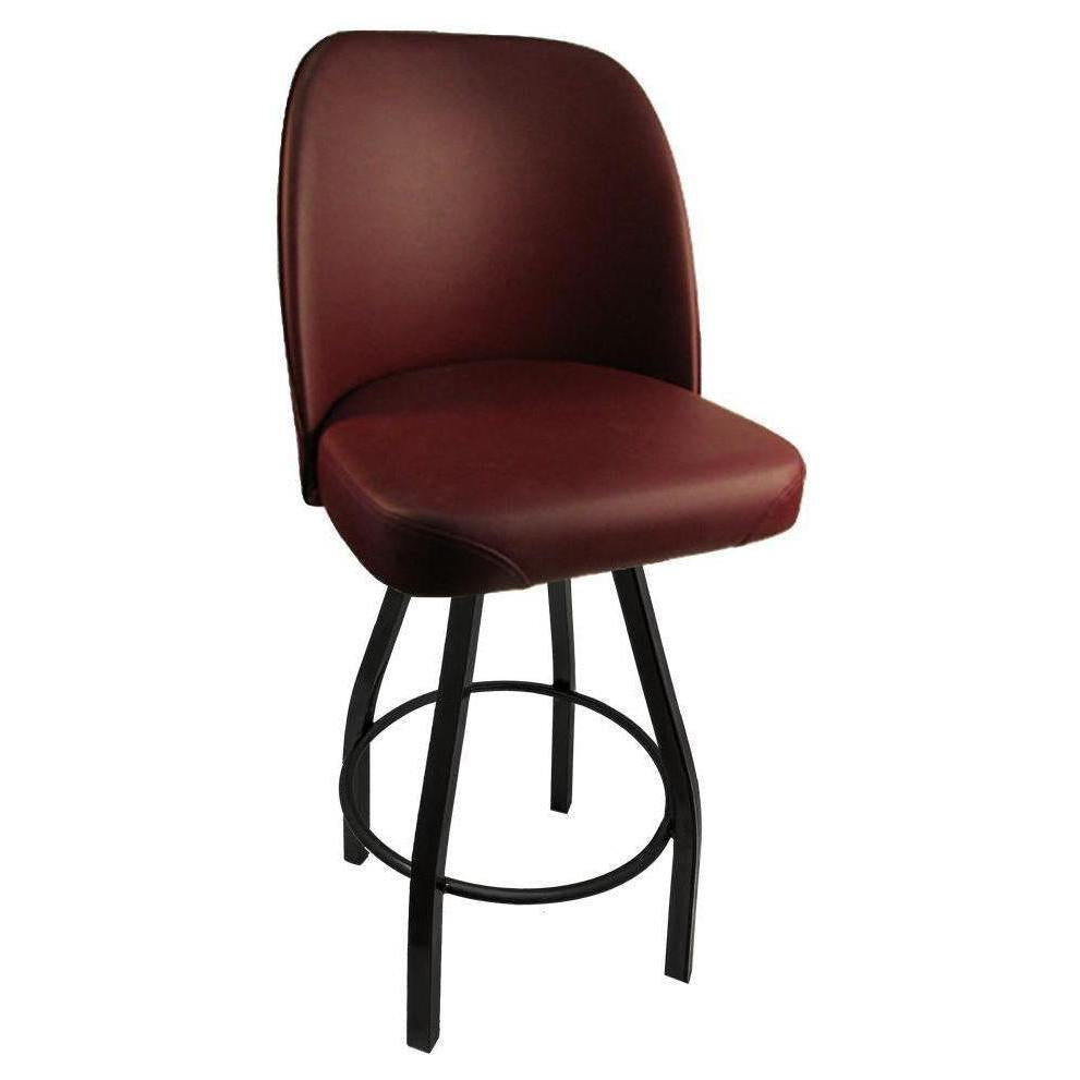 Standard Bucket Bar Stool with Counter Height Black Swivel Frame ...