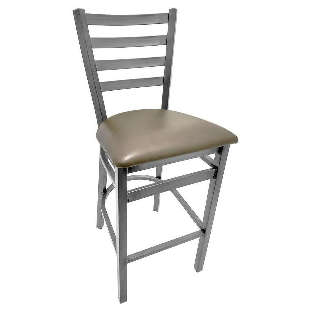 Clear Coat Ladderback Bar Stool with Plain Welds