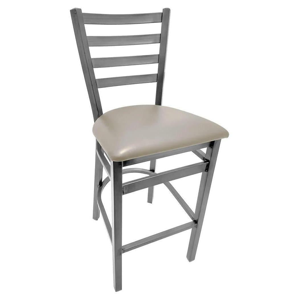 Clear Coat Ladderback Bar Stool with Plain Welds