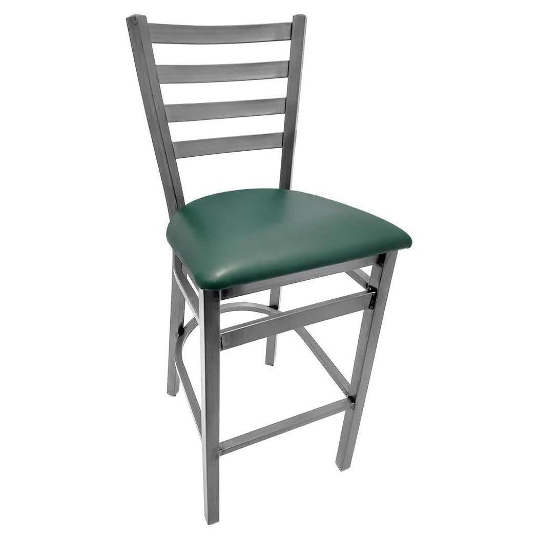 Clear Coat Ladderback Bar Stool with Plain Welds