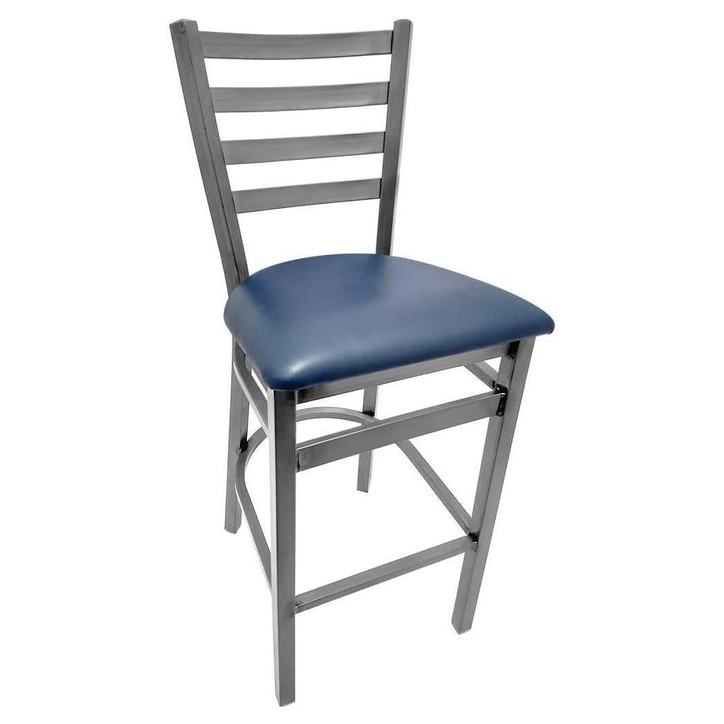 Clear Coat Ladderback Bar Stool with Plain Welds