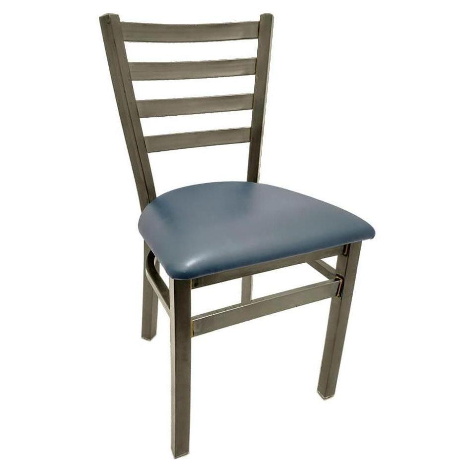 Clear Coat Ladderback Chair with Brass Welds