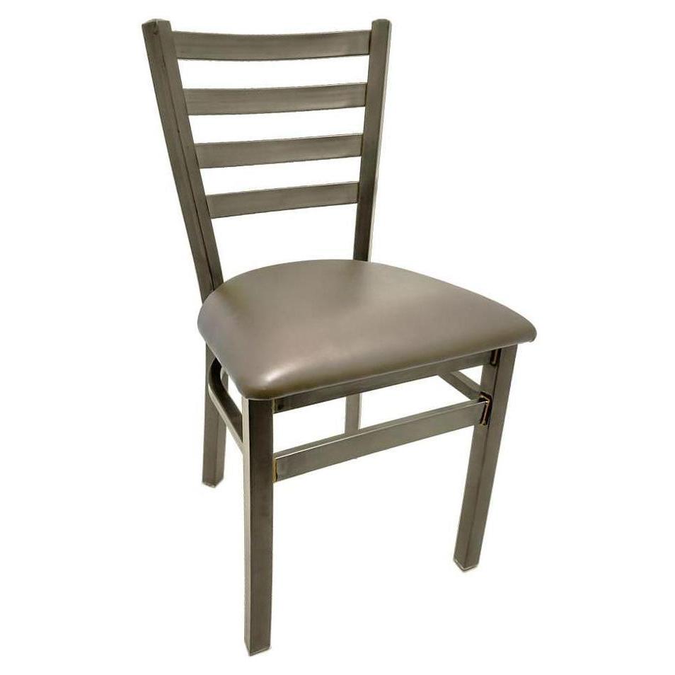 Clear Coat Ladderback Chair with Brass Welds