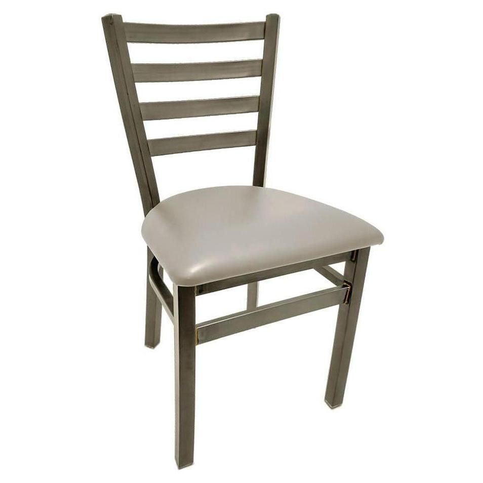 Clear Coat Ladderback Chair with Brass Welds