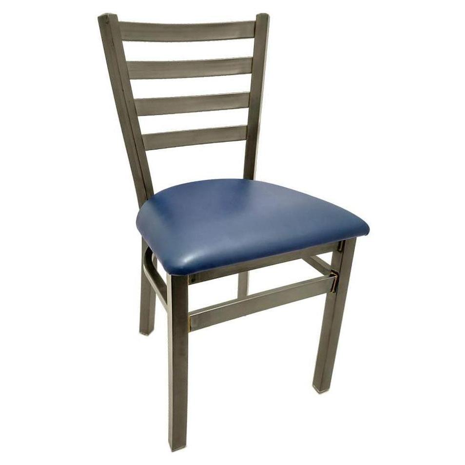 Clear Coat Ladderback Chair with Brass Welds