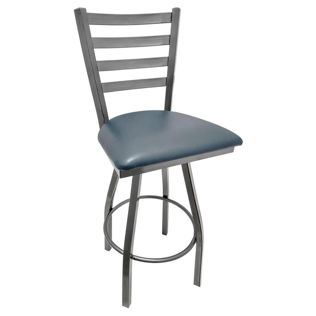 Ladderback Barstool with Clear Coat Swivel Frame