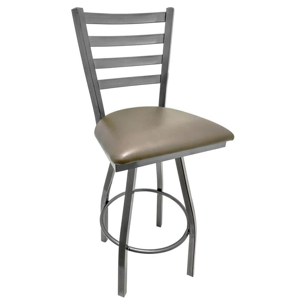 Ladderback Barstool with Clear Coat Swivel Frame