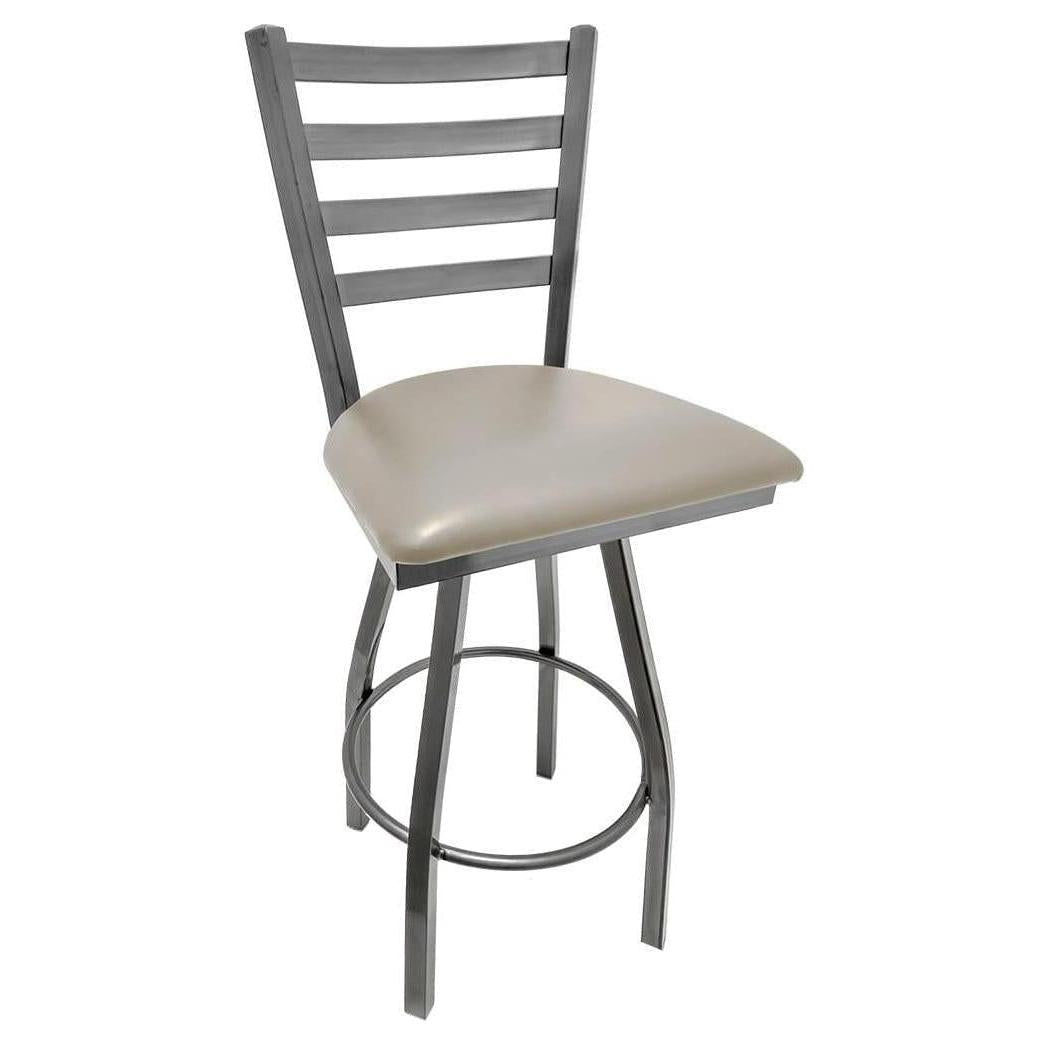 Ladderback Barstool with Clear Coat Swivel Frame