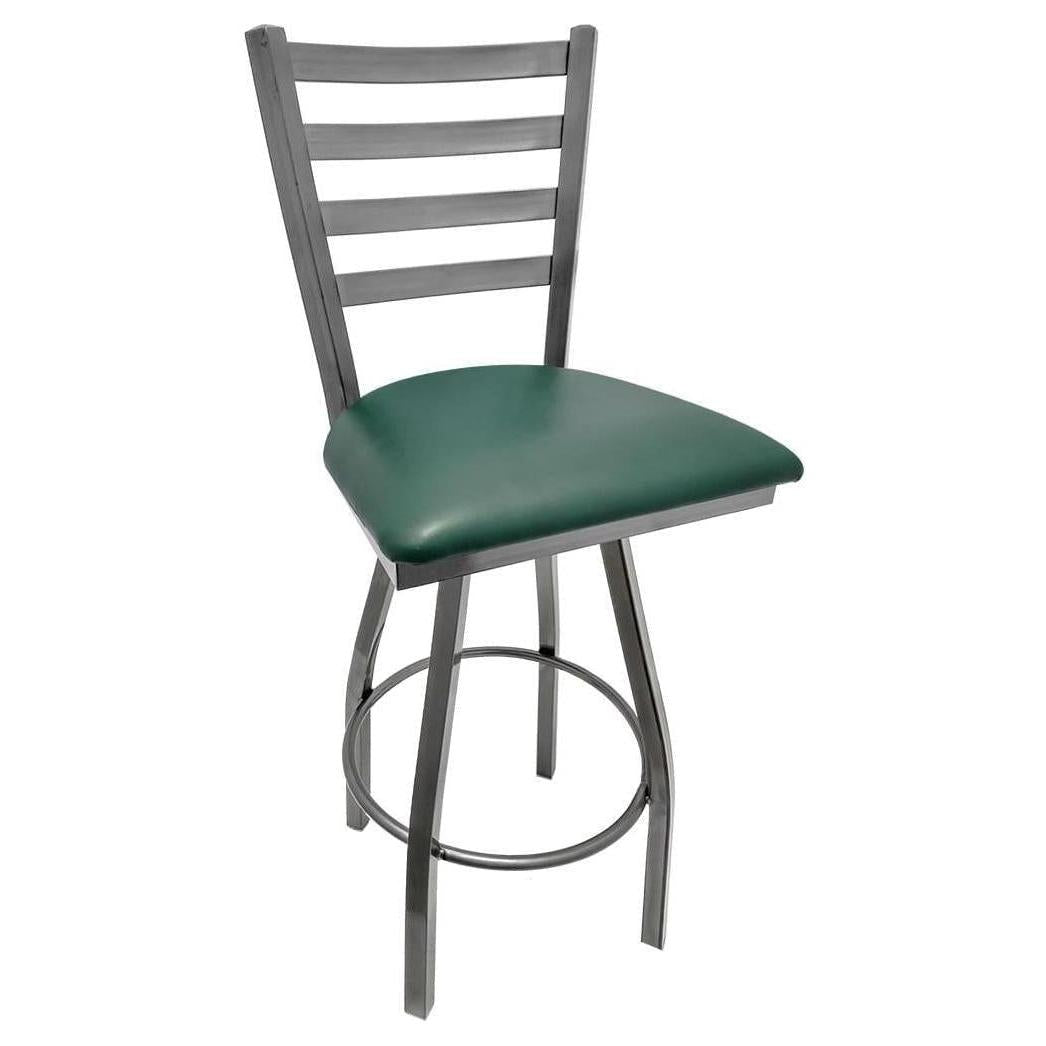 Ladderback Barstool with Clear Coat Swivel Frame