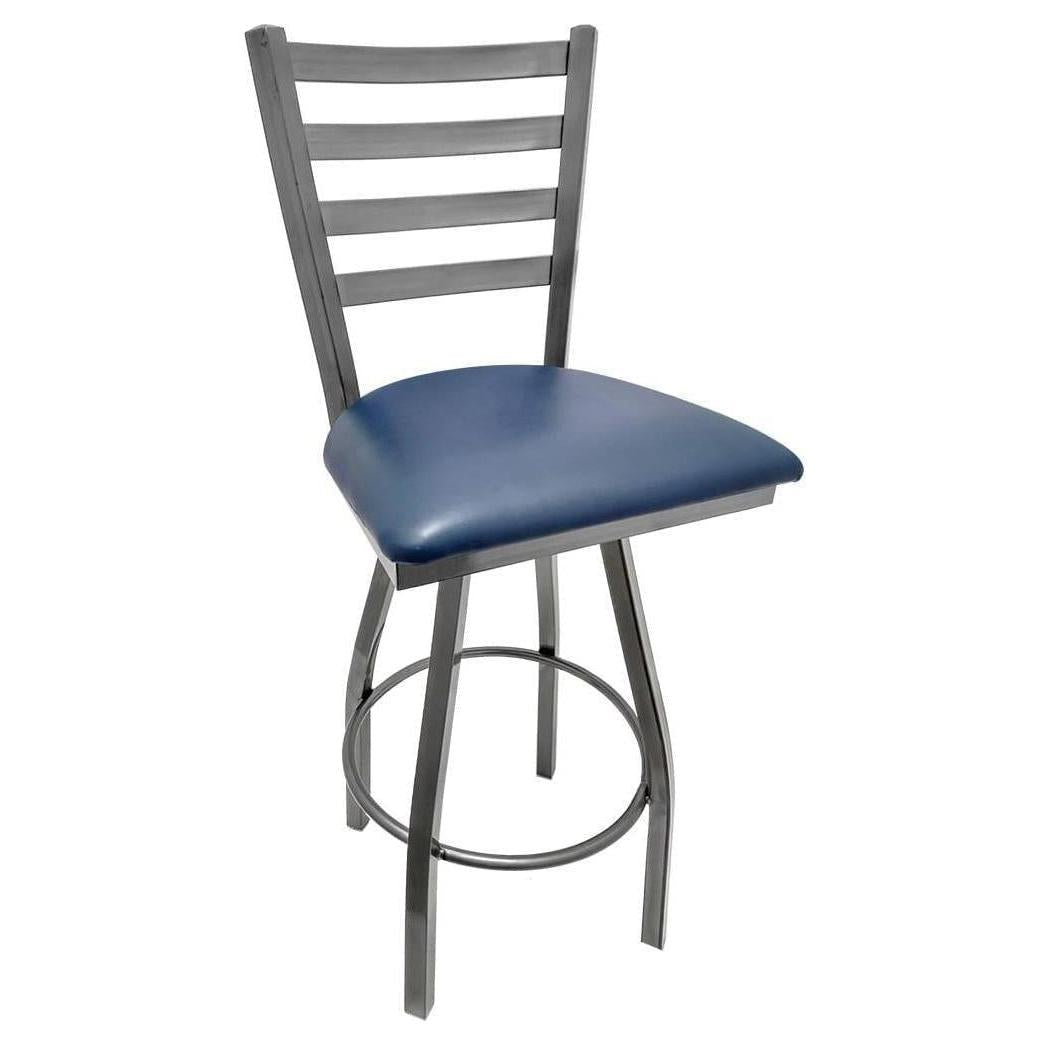 Ladderback Barstool with Clear Coat Swivel Frame