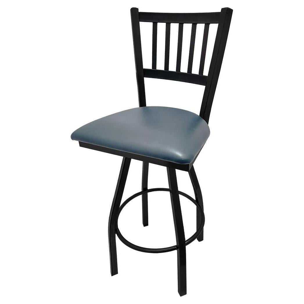 Verticalback Barstool with Black Swivel Frame