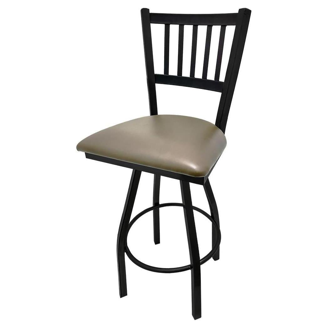 Verticalback Barstool with Black Swivel Frame