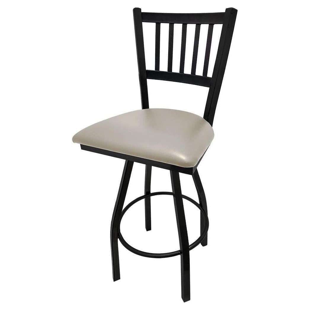 Verticalback Barstool with Black Swivel Frame