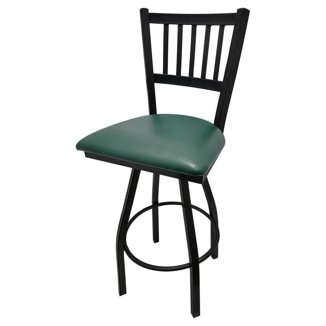Verticalback Barstool with Black Swivel Frame