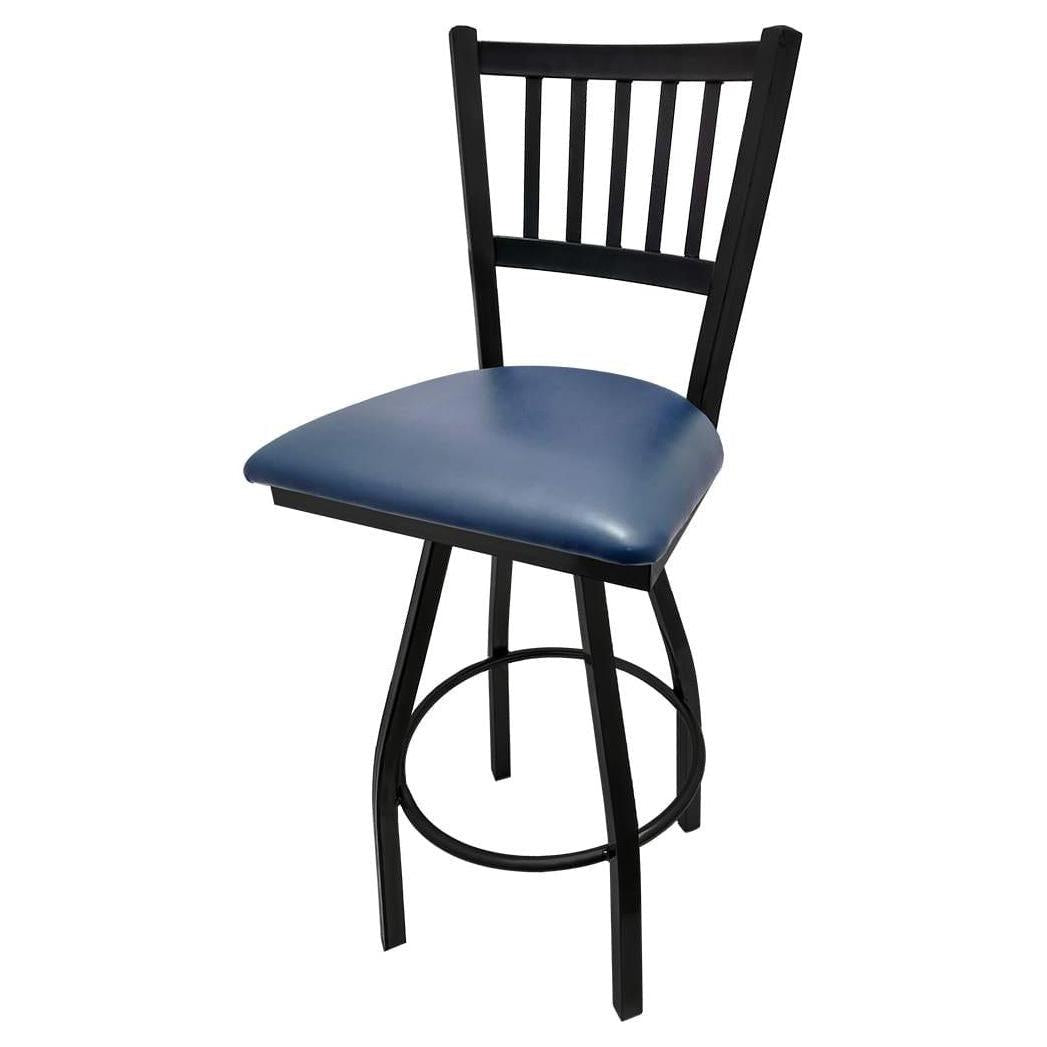 Verticalback Barstool with Black Swivel Frame