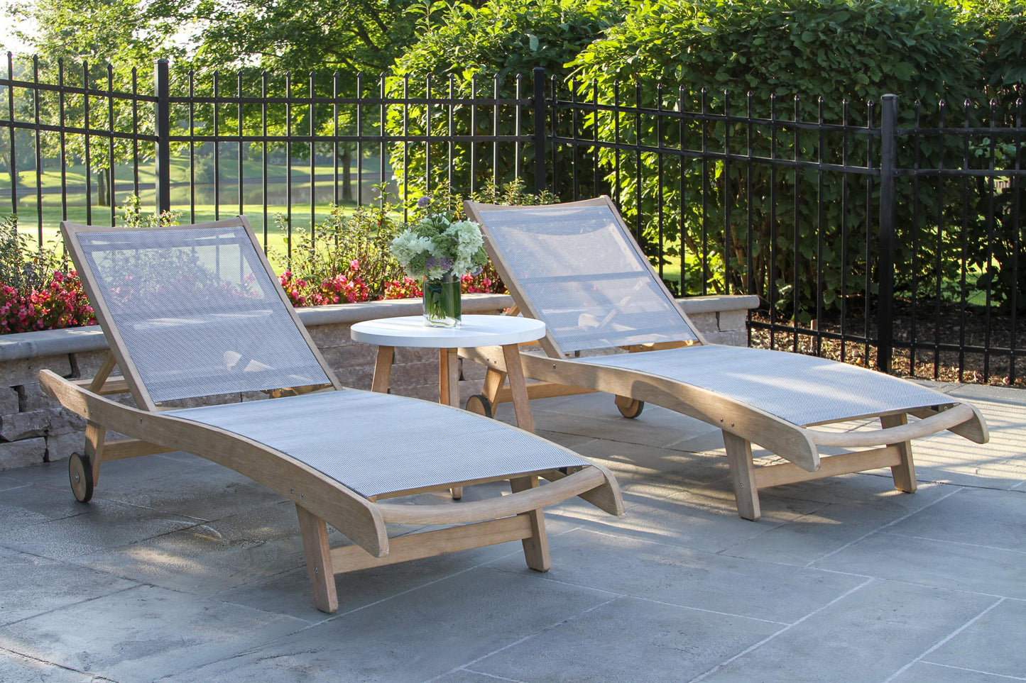 Antique Wash and Ivory Outdoor Composite Accent Table 24" Round