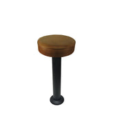 vinyl upholstered bolt down pedestal bar stools