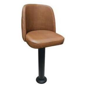 Tufted Back Bucket Seat Bolt Down Pedestal Bar Stools