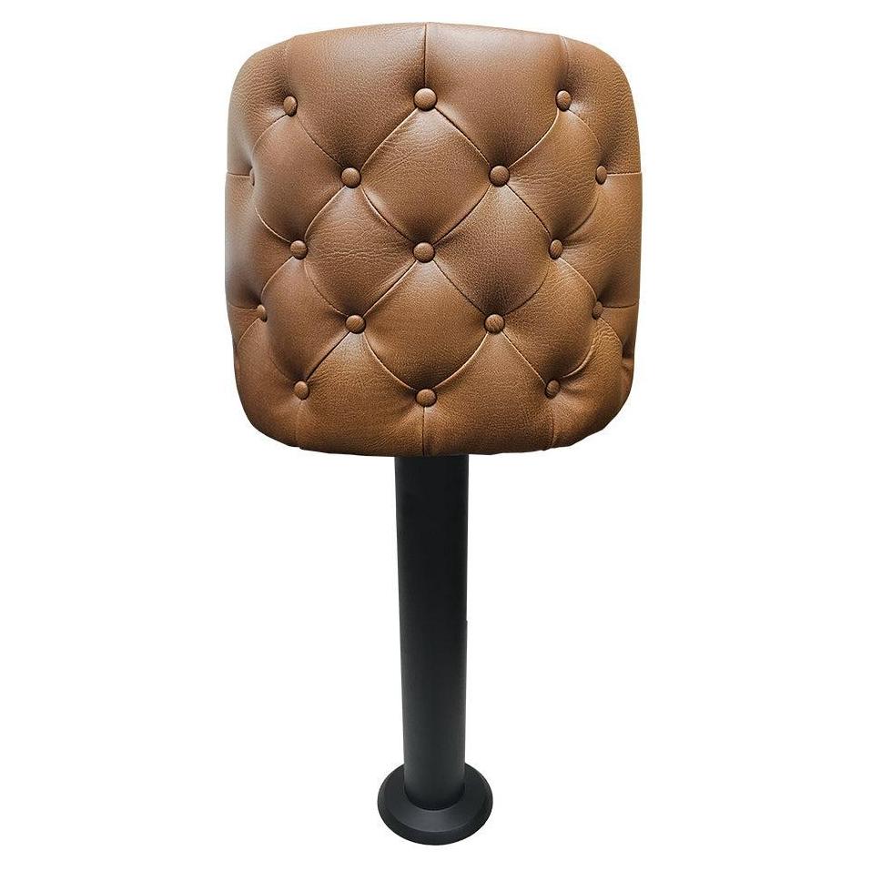 Tufted Back Bucket Seat Bolt Down Pedestal Bar Stools