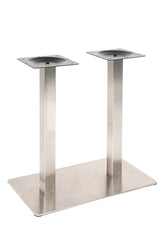Positano Outdoor Double Column 16" x 28" Rectangular Stainless Steel Table Base