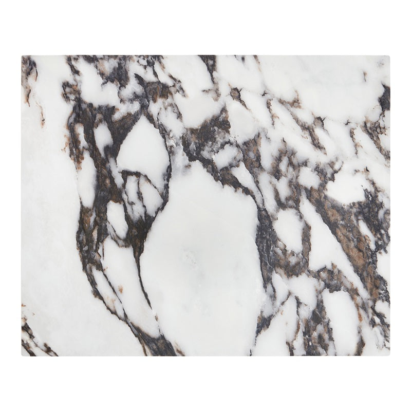 7/8" Marble White Sintered Stone Outdoor Table Top with Dark Gray to Black Veining