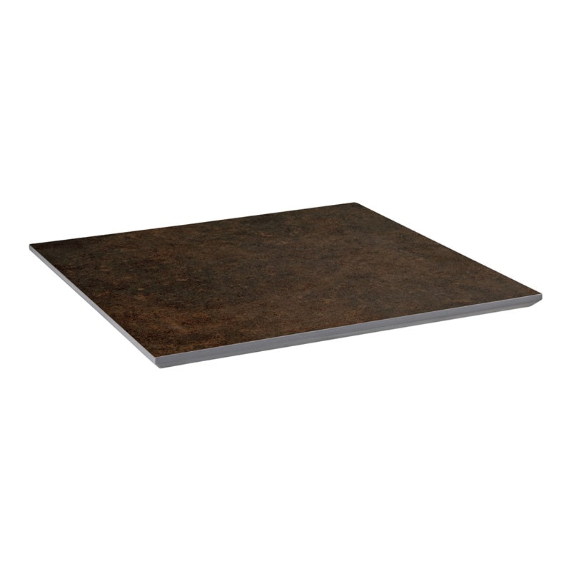7/8" Dark Brown Textured Finish Sintered Stone Outdoor Table Tops