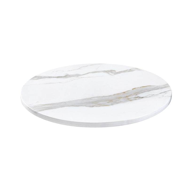 7/8" Subtle Veining White Sintered Stone Outdoor Table Tops