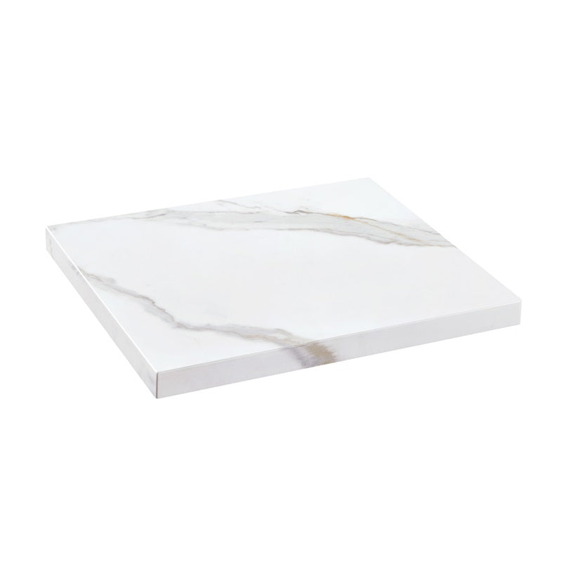 7/8" Subtle Veining White Sintered Stone Outdoor Table Tops