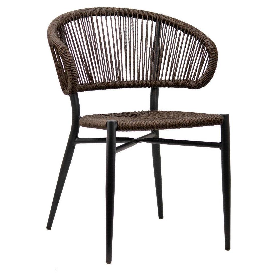Sydney Woven Synthetic Rope Seat Outdoor Chair with Half Back