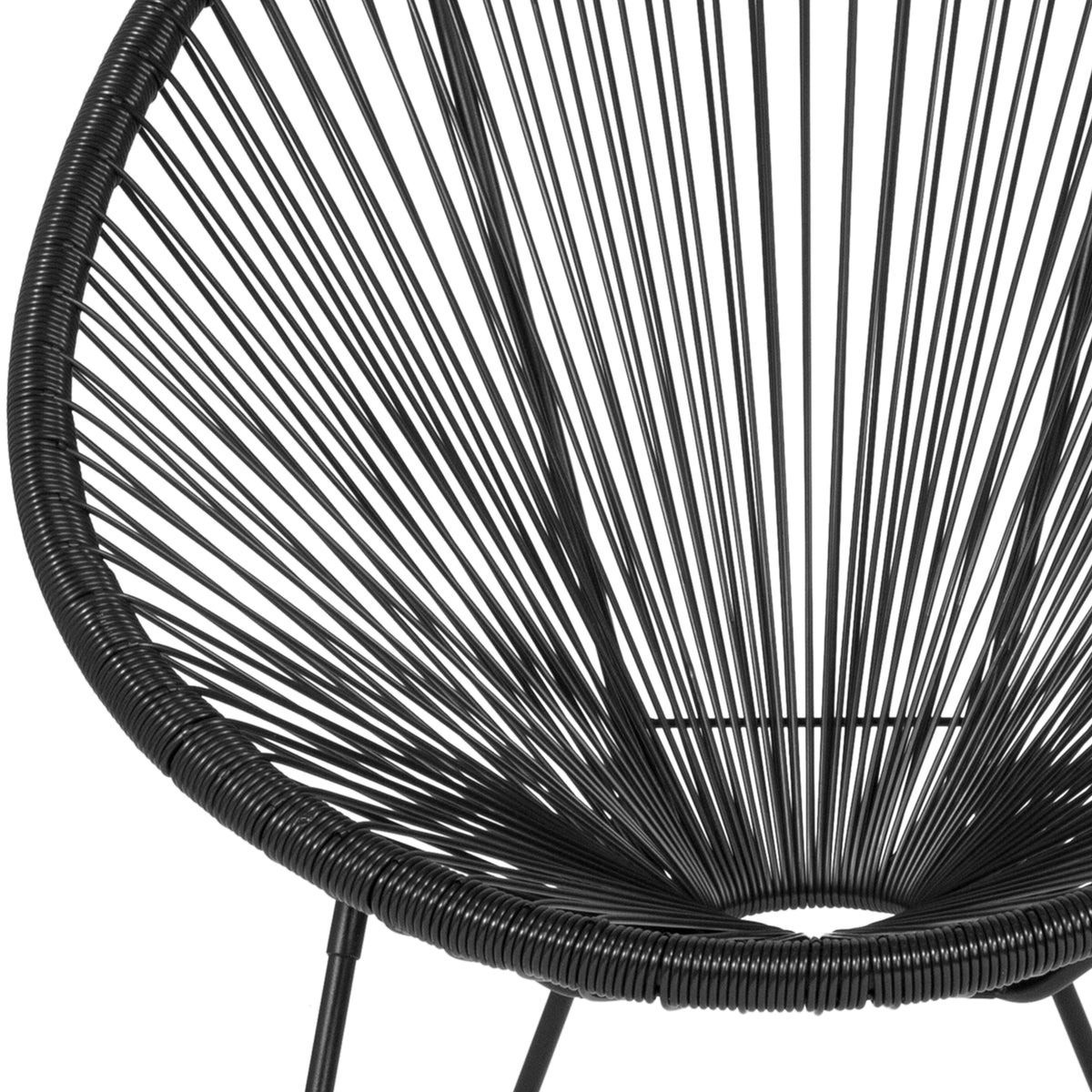 Valencia Oval Comfort Series Take Ten Black Papasan Lounge Chair