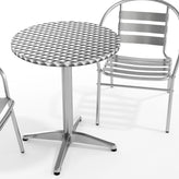 Lila 23.5'' Round Aluminum Indoor-Outdoor Table Set with 2 Slat Back Chairs