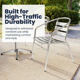 Lila 23.5'' Round Aluminum Indoor-Outdoor Table Set with 4 Slat Back Chairs