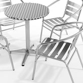 Lila 23.5'' Round Aluminum Indoor-Outdoor Table Set with 4 Slat Back Chairs