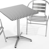 Lila 23.5'' Square Aluminum Indoor-Outdoor Table Set with 2 Slat Back Chairs