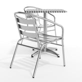 Lila 23.5'' Square Aluminum Indoor-Outdoor Table Set with 2 Slat Back Chairs