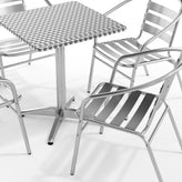 Lila 23.5'' Square Aluminum Indoor-Outdoor Table Set with 4 Slat Back Chairs