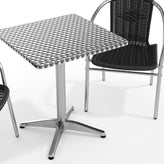 Lila 23.5'' Square Aluminum Indoor-Outdoor Table Set with 2 Black Rattan Chairs