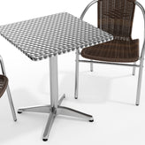 Lila 23.5'' Square Aluminum Indoor-Outdoor Table Set with 2 Dark Brown Rattan Chairs