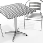 Lila 27.5'' Square Aluminum Indoor-Outdoor Table Set with 2 Slat Back Chairs