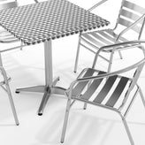 Lila 27.5'' Square Aluminum Indoor-Outdoor Table Set with 4 Slat Back Chairs