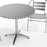 Lila 31.5'' Round Aluminum Indoor-Outdoor Table Set with 2 Slat Back Chairs