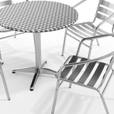 Lila 31.5'' Round Aluminum Indoor-Outdoor Table Set with 4 Slat Back Chairs