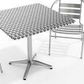 Lila 31.5'' Square Aluminum Indoor-Outdoor Table Set with 2 Slat Back Chairs
