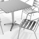 Lila 31.5'' Square Aluminum Indoor-Outdoor Table Set with 4 Slat Back Chairs